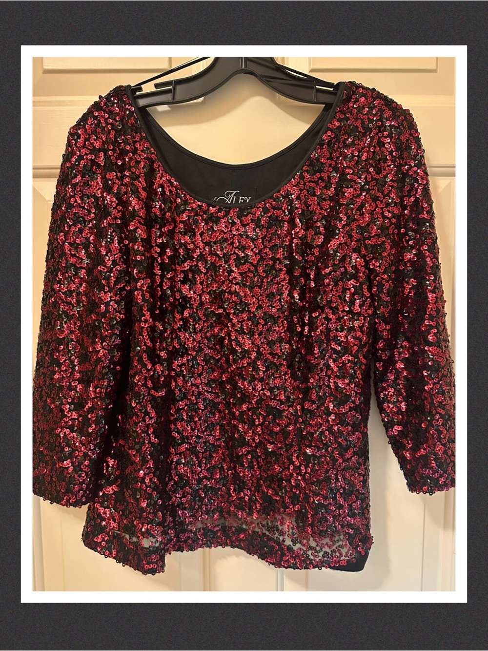 Alex Evenings Sequin Top